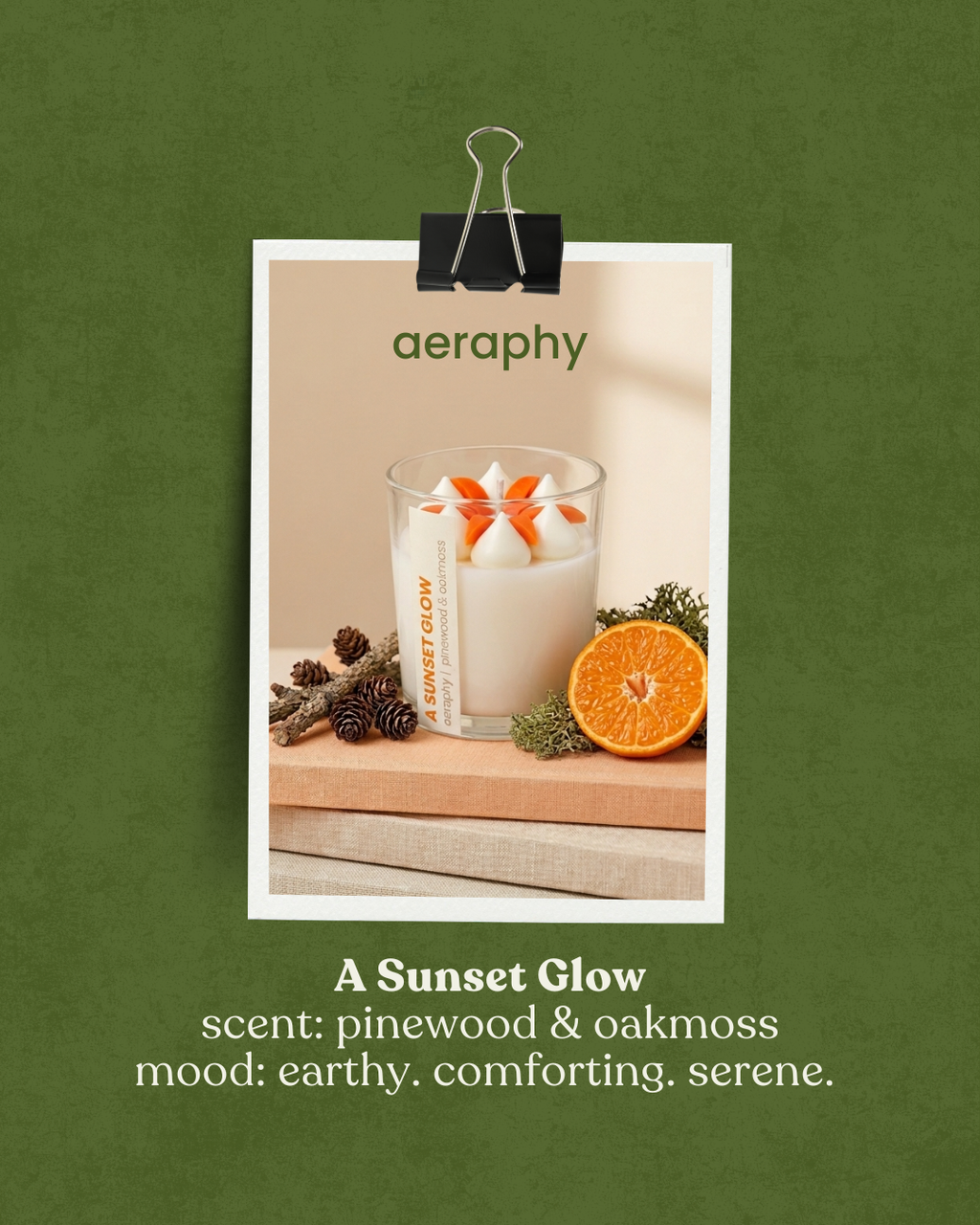 A Sunset Glow (Scent: Pinewood & Oakmoss)